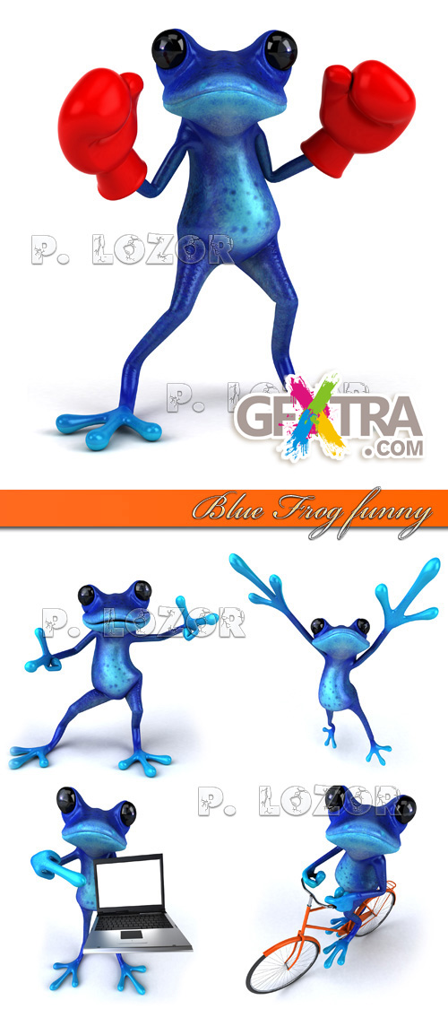 Blue Frog Funny 5xJPG