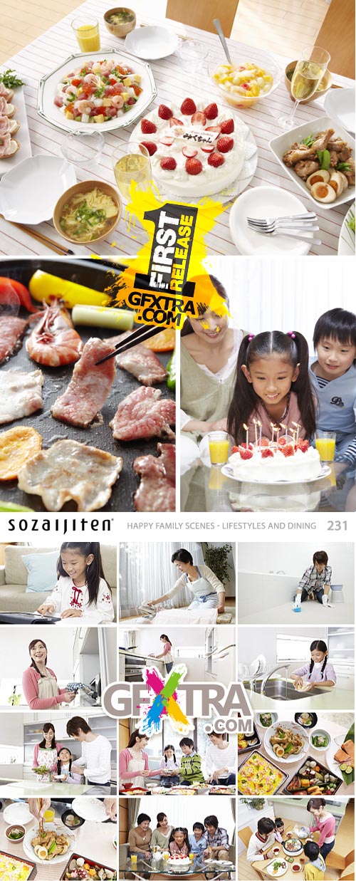 Datacraft Sozaijiten SZ231 Happy Family Scenes - Lifestyles and Dining