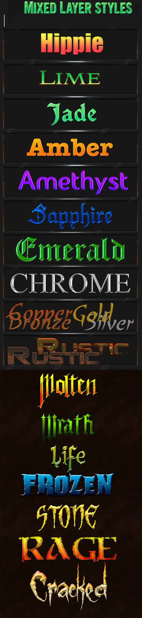 Mixed Layer Text Styles