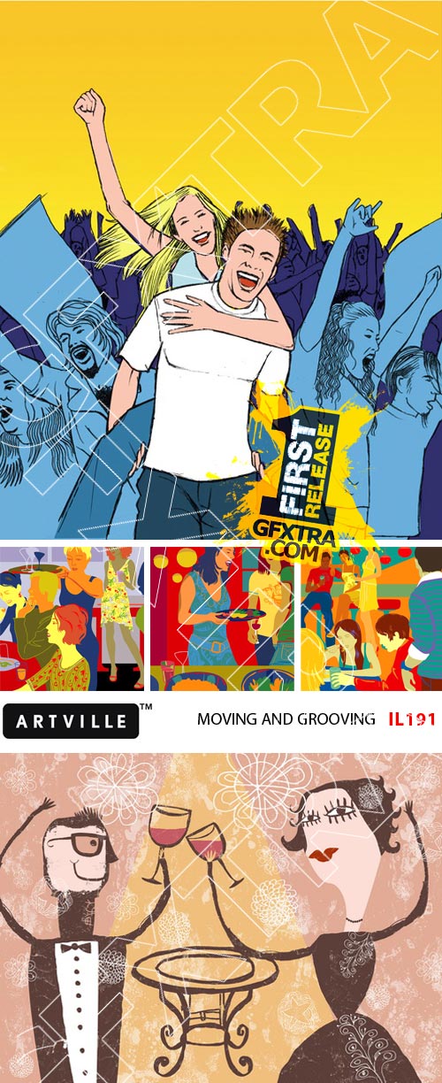 Artville Illustrations IL191 Moving and Grooving