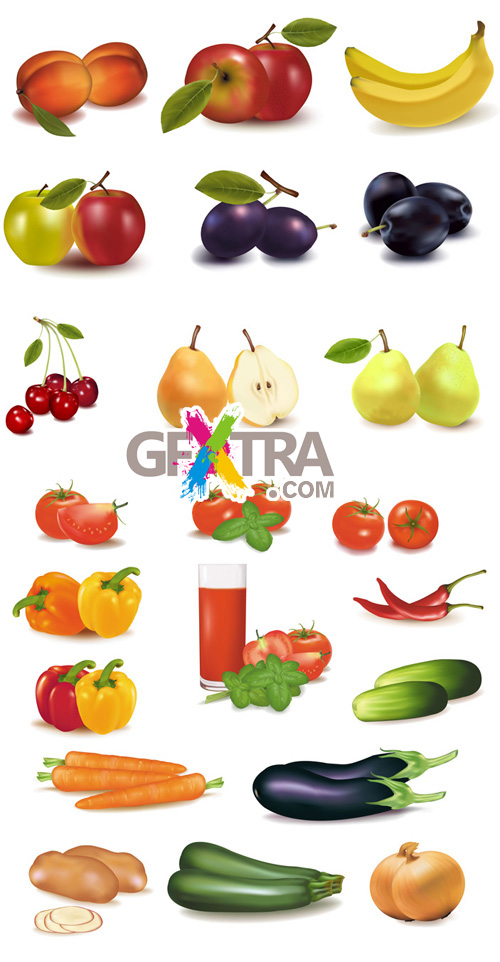 Vegetables and Fruits - Vector Pack