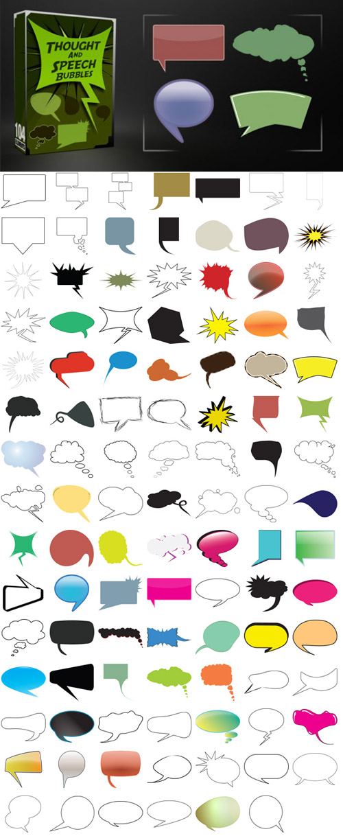 Thought and Speech Bubbles - Vectors