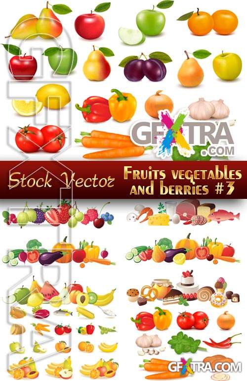 Fruits, vegetables and berries #3 - Stock Vector
