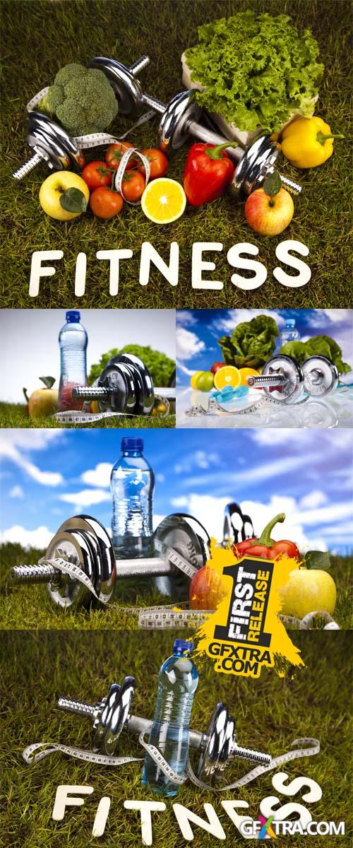 Stock Photo: Vitamin and Fitness diet, green grass