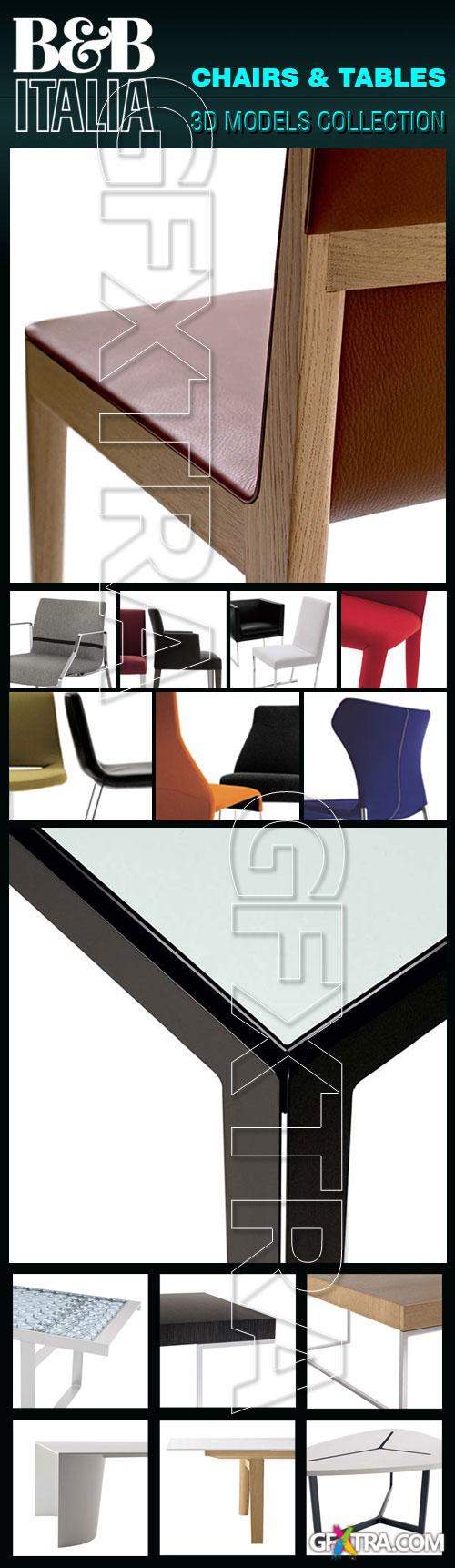 B&B Italia Furnitures - Tables, Chairs and Accessories 3D Model Collection