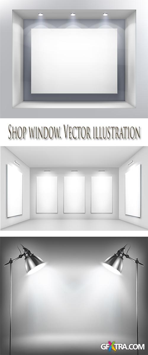 Stock: Shop window. Vector illustration