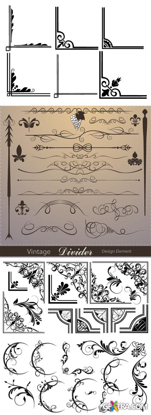 Photoshop Brushes - Vintage Corners and Dividers