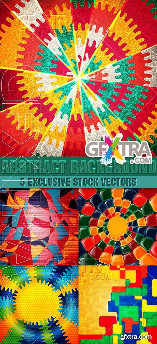 Colored in abstract style backgrounds - VectorImages