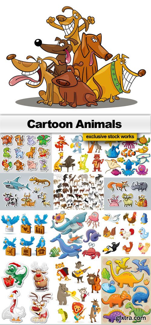 Cartoon Animals - 25 EPS