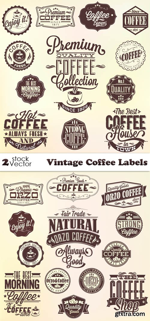 Vintage Coffee Labels 2xEPS