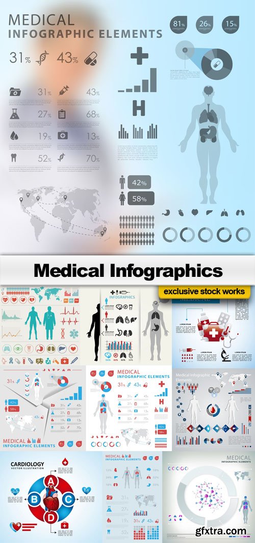 Medical Infographics Elements - 25x EPS