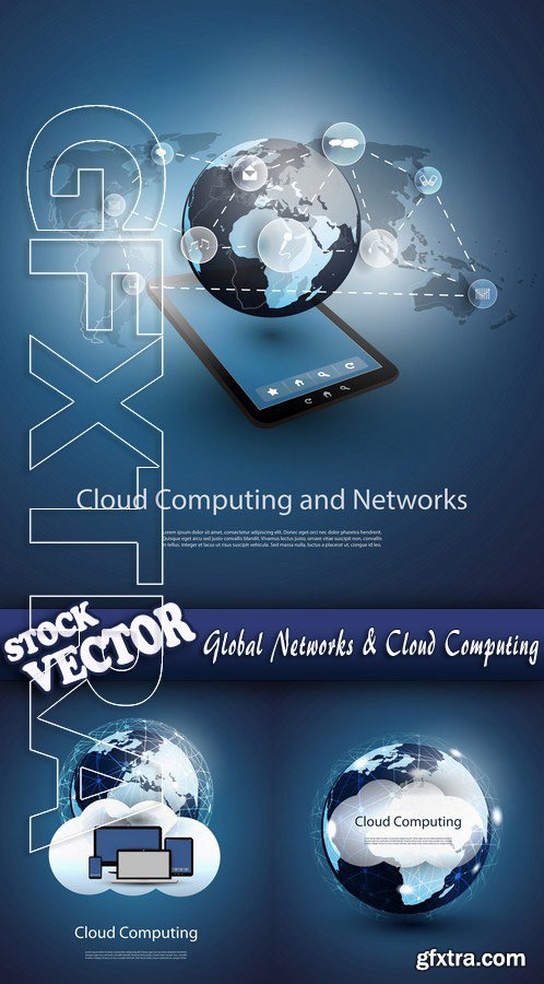 Stock Vector - Global Networks & Cloud Computing