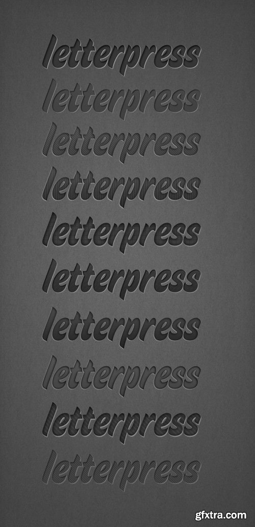 Letterpress Photoshop Styles