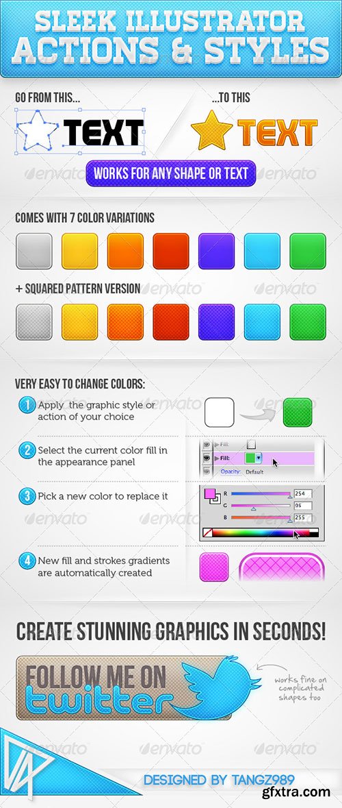GraphicRiver - Sleek Illustrator Actions & Styles