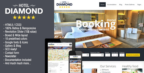 ThemeForest - Hotel Diamond - Responsive Hotel Online Booking - RIP