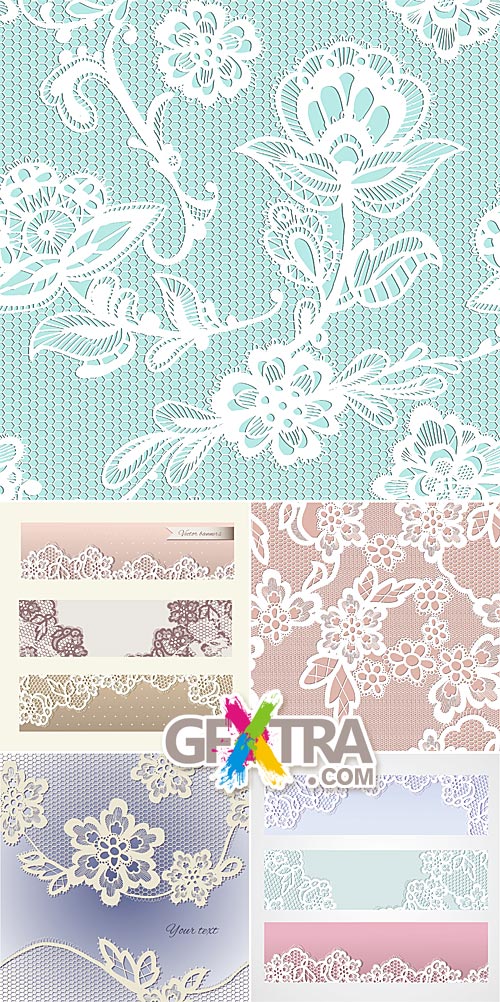 Vintage lace backgrounds and banners