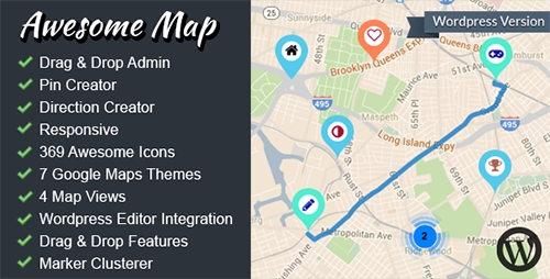 CodeCanyon - Awesome Map v1.0 WP - Fully Customizable Markers Map
