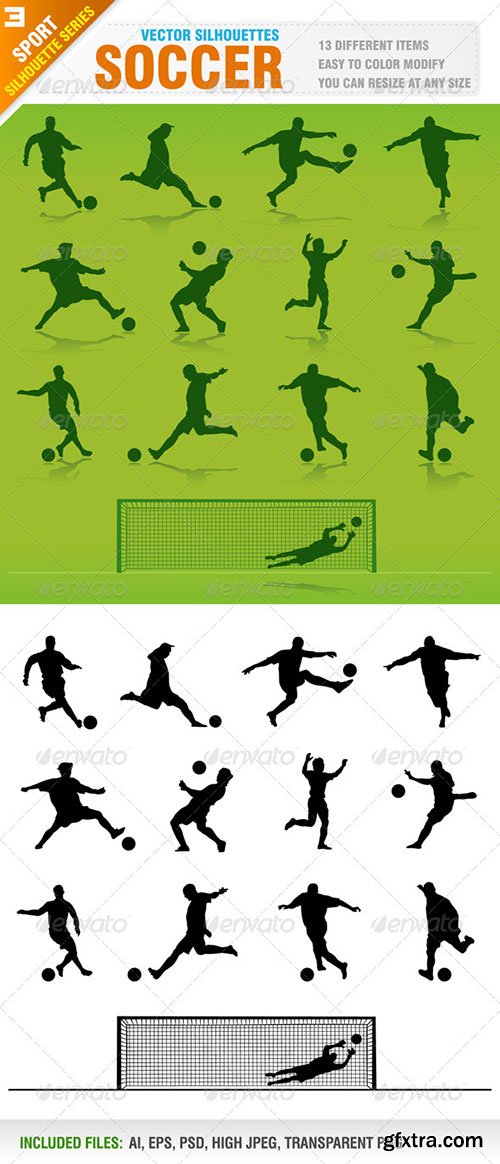 GraphicRiver - Soccer Silhouettes