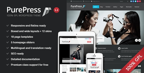 ThemeForest - PurePress v1.1 - Responsive & Retina Ready Portfolio