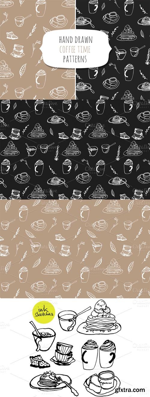 Coffee Time Hand Drawn Vector Set