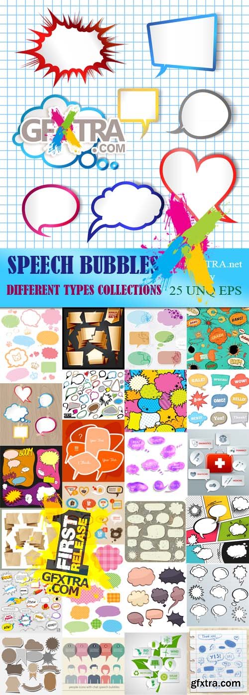 Speech Bubbles Different Types Collections 25xEPS