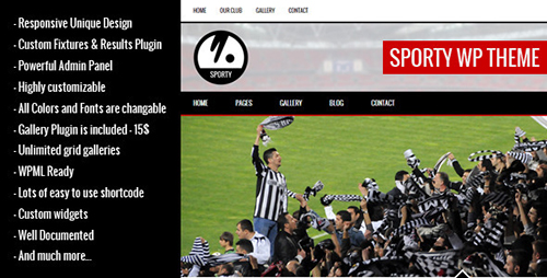 ThemeForest - SPORTY v1.3 - Responsive Wordpress Theme for Sport Clubs
