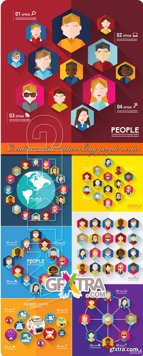 Creative social networking people vector
