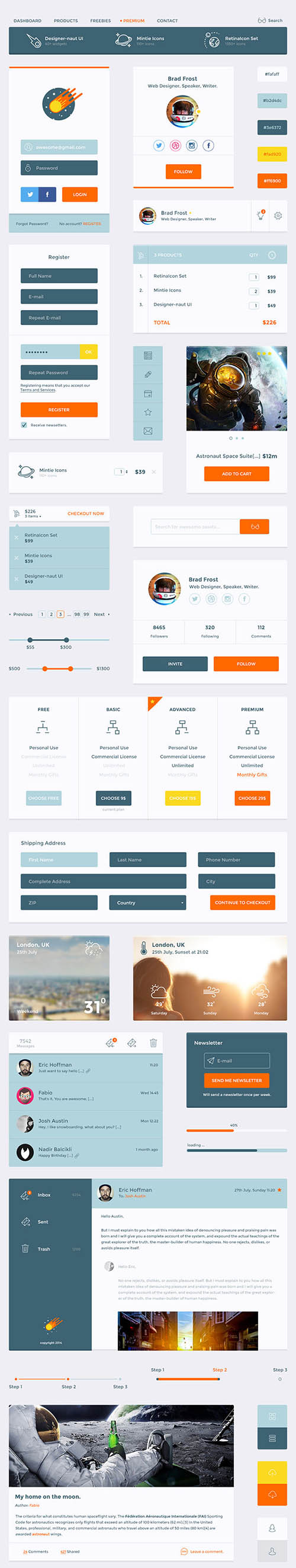 PSD Web Design - Designer-naut UI Kit