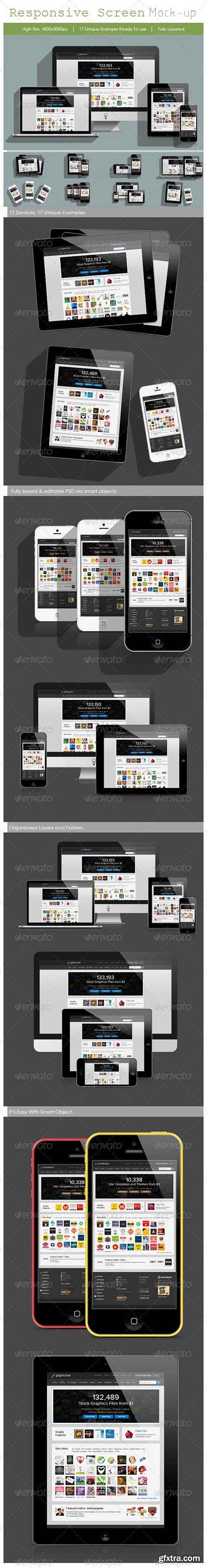 GraphicRiver - Responsive Screen Mock-up (Long Shadow)