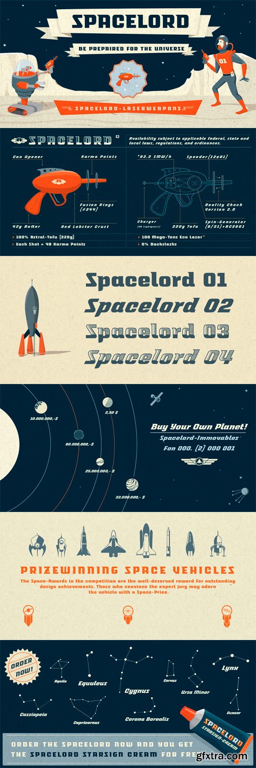 Spacelord Font Family - 5 Fonts for $59