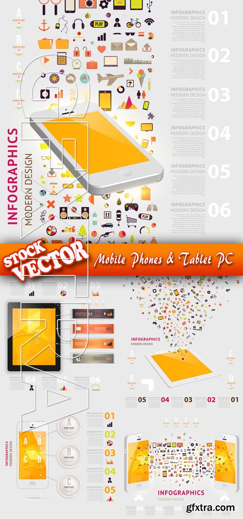 Stock Vector - Mobile Phones & Tablet PC