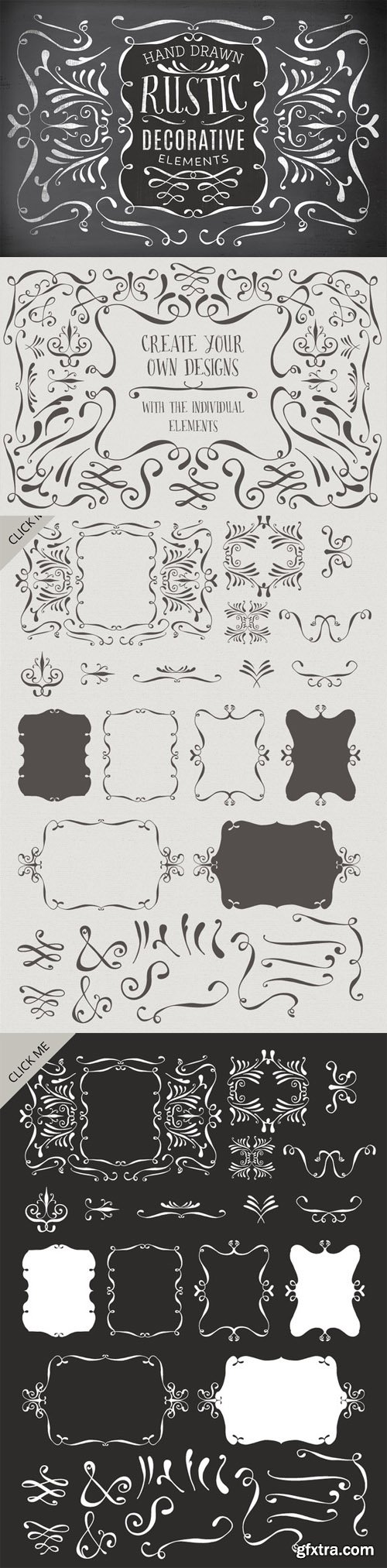 Hand drawn decorative elements - Creativemarket 59889