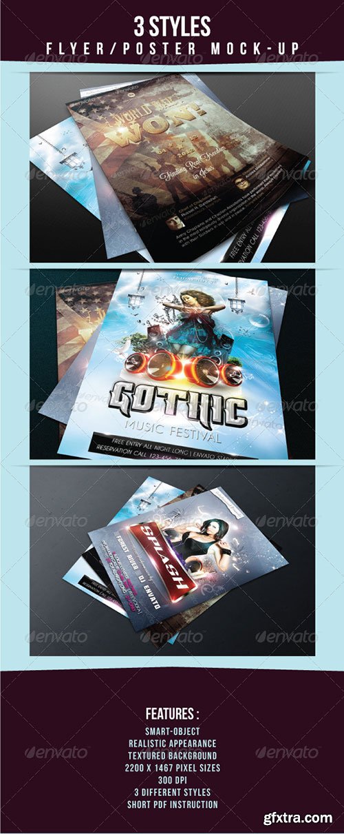GraphicRiver - 3 Styles Flyer/Poster Mock-Up