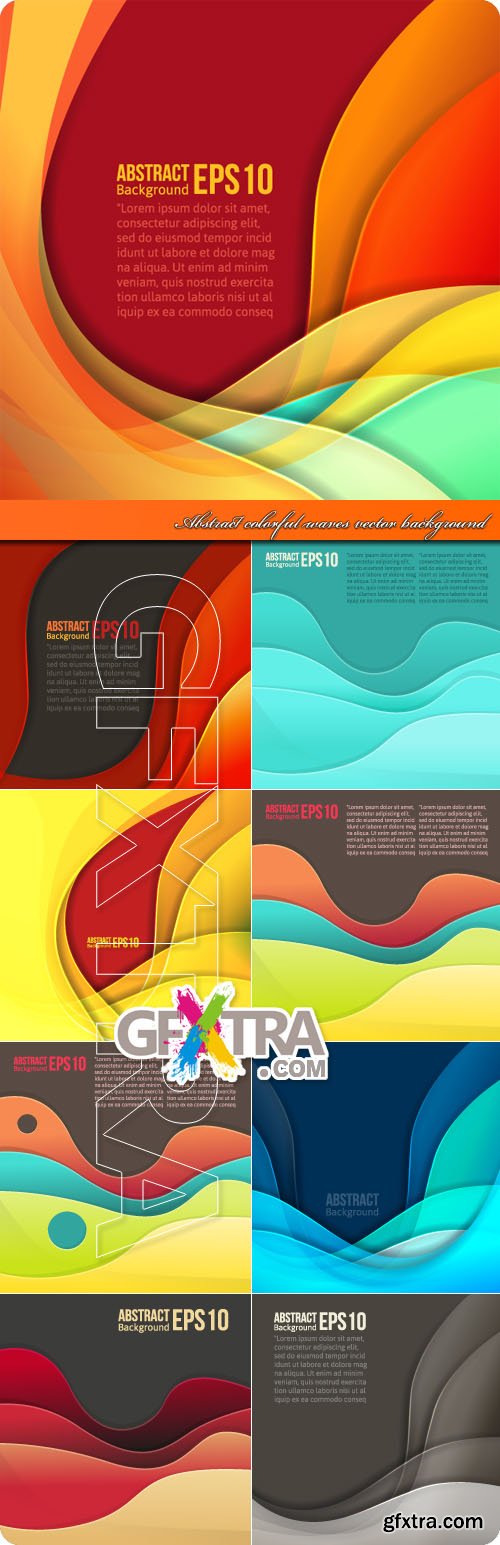 Abstract colorful waves vector background