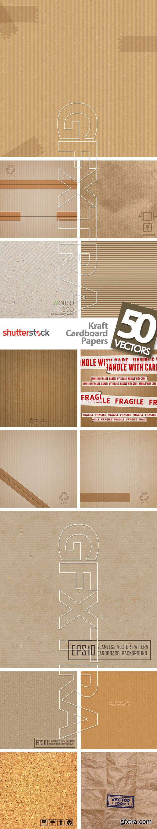 Kraft Cardboard Papers 50xEPS