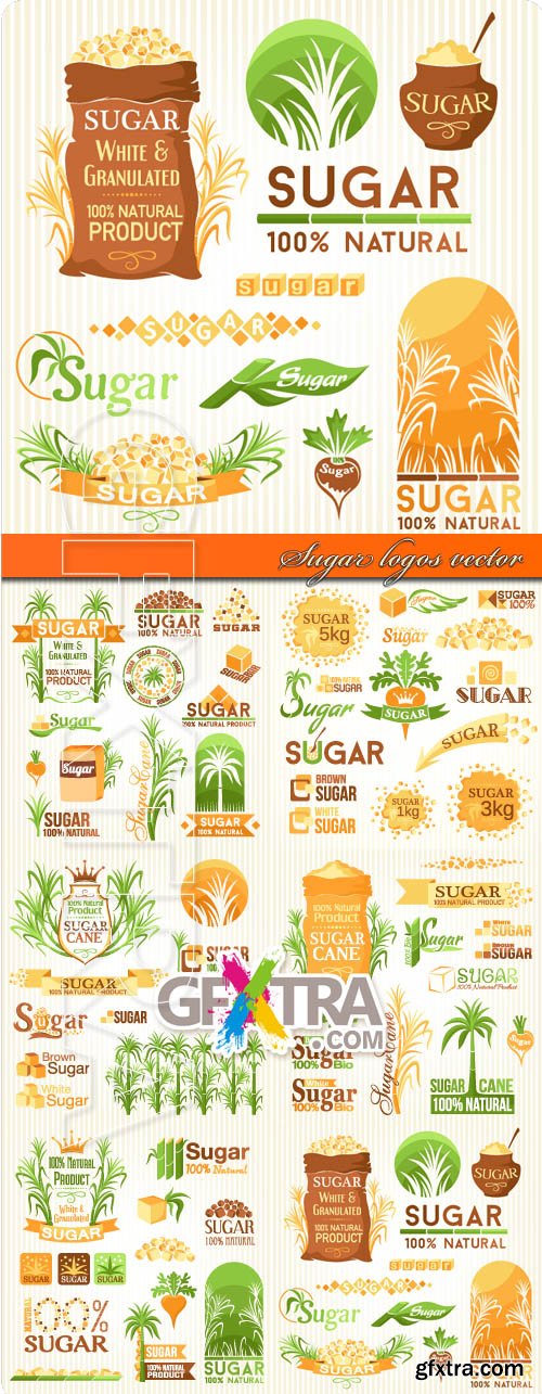 Sugar logos vector