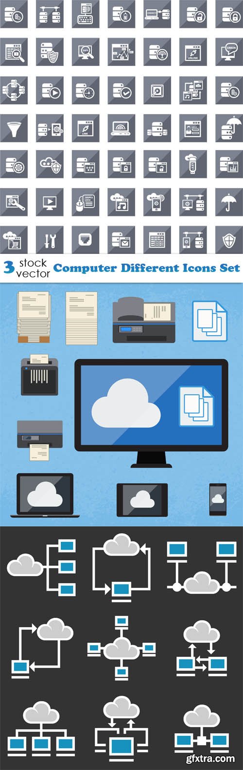 Vectors - Computer Different Icons Set