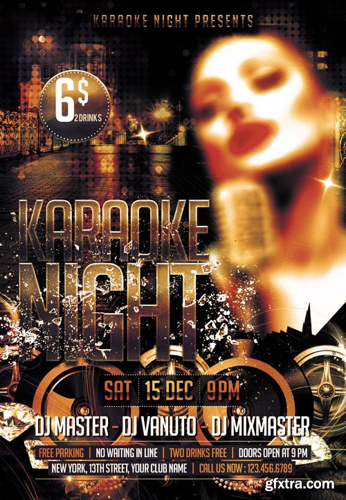 Karaoke Night Flyer PSD Template
