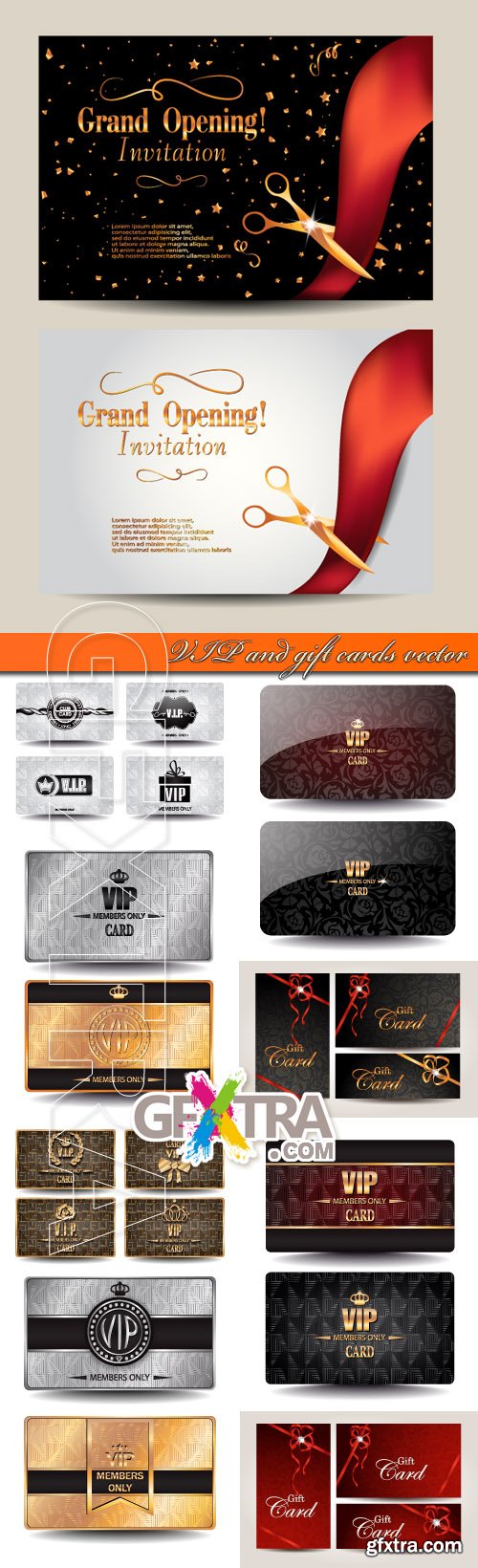 VIP and gift cards vector