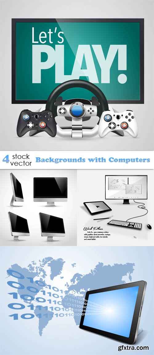 Vectors - Backgrounds with Computers