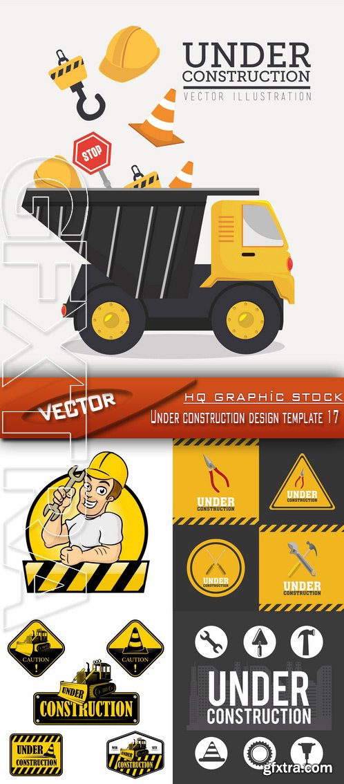 Stock Vector - Under construction design template 17