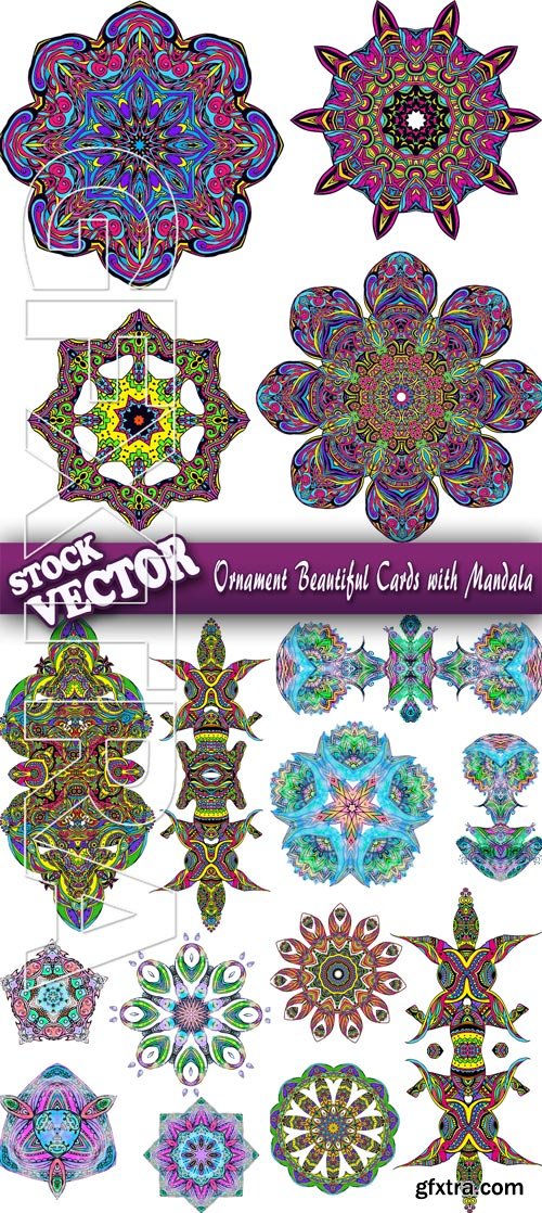 Stock Vector - Ornament Beautiful Cards with Mandala