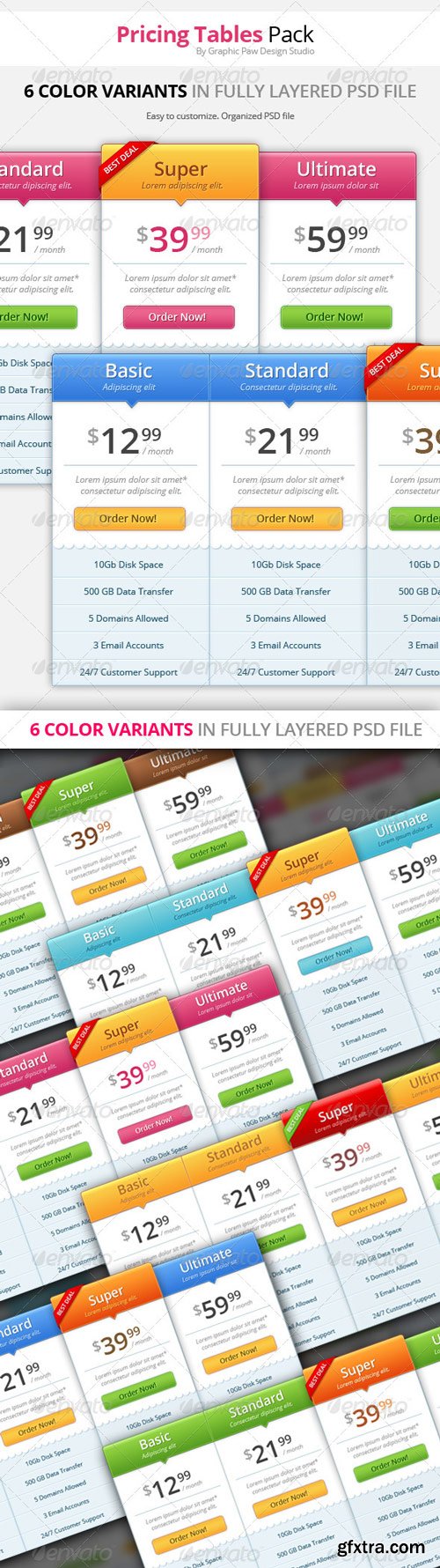 GraphicRiver - Pricing Tables Pack - 3117516