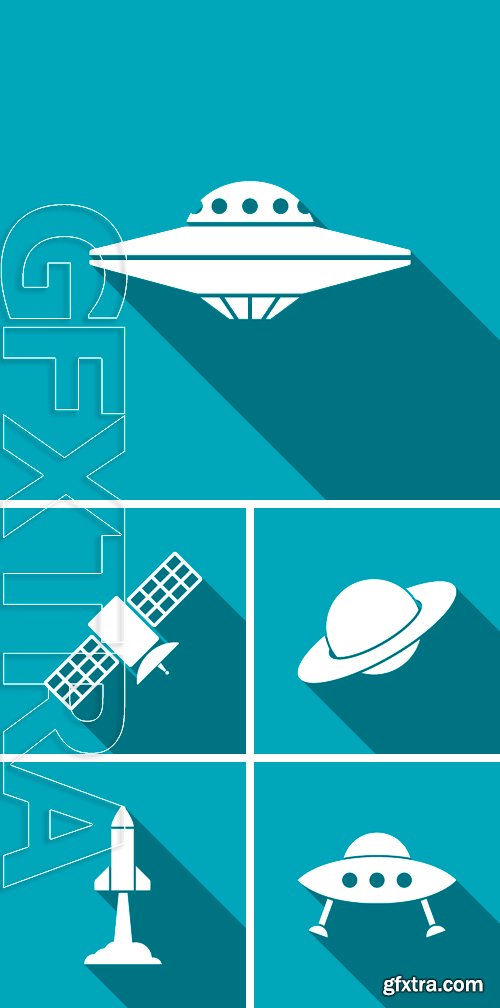 Stock Vectors - UFO,satellite,saturn planet Icon
