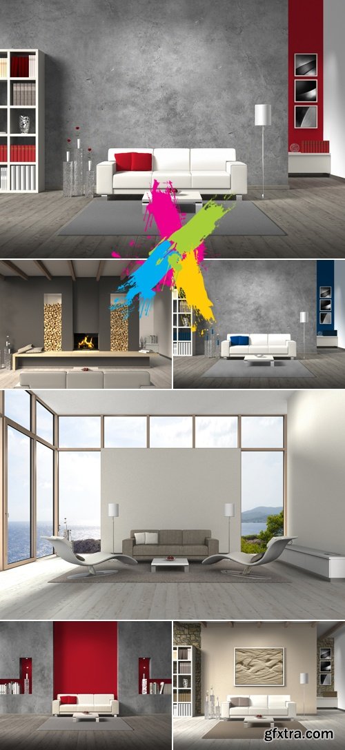 Stock Photo - Living Room Interior 3D Render