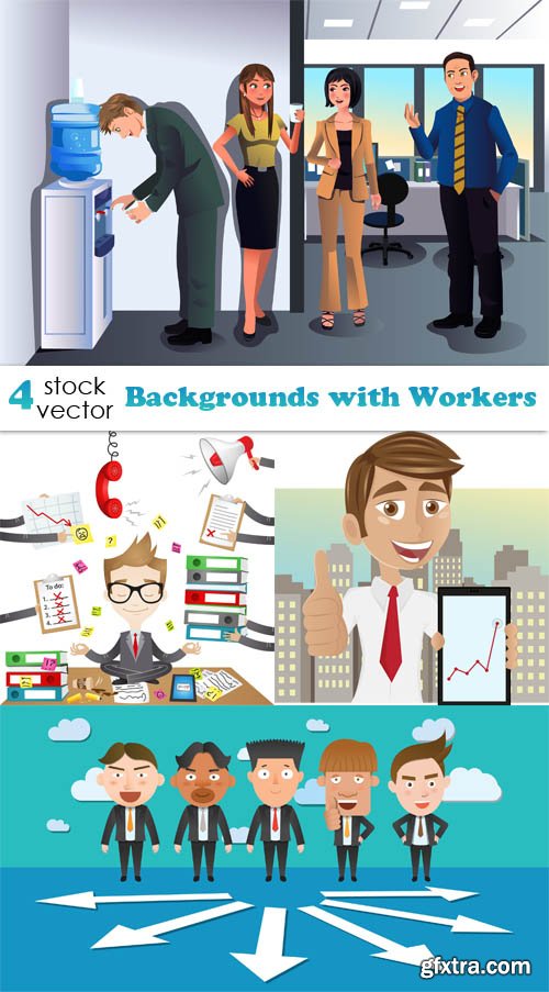 Vectors - Backgrounds with Workers