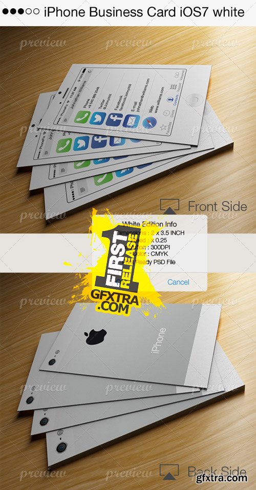 iPhone Business Card iOS7 White