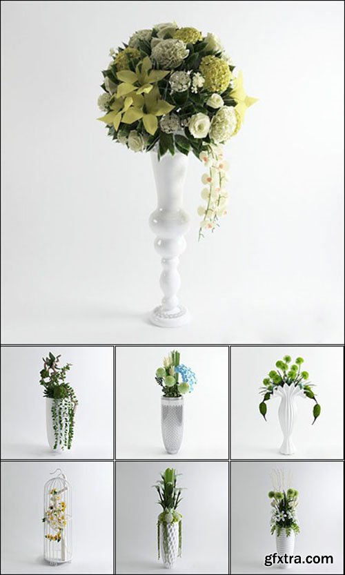 3D Models Floor Vases Flower Collection