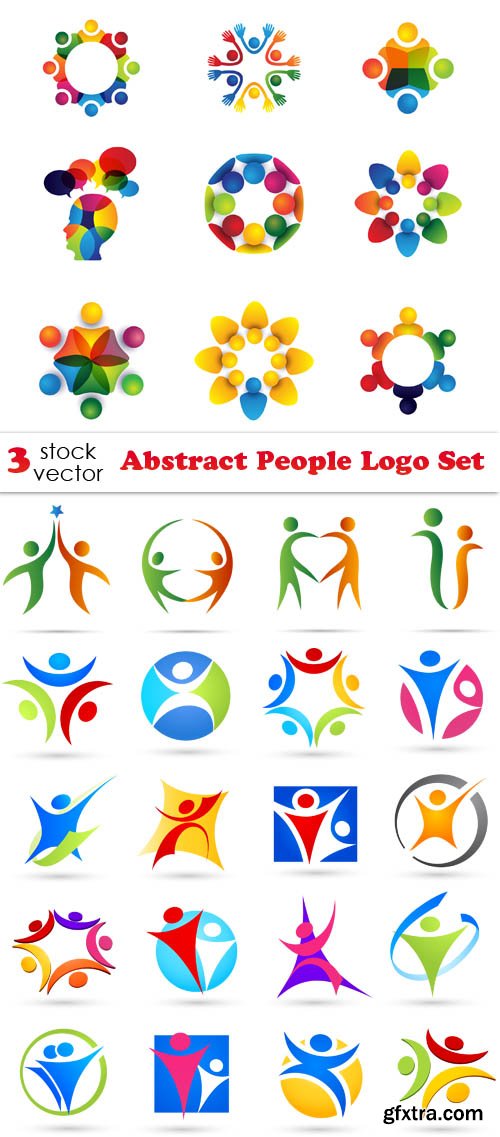Vectors - Abstract People Logo Set