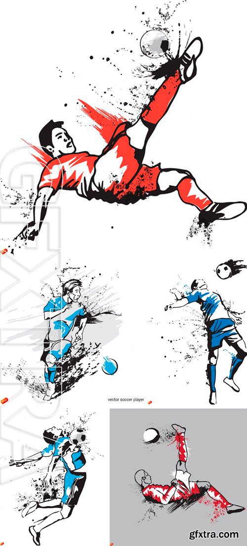 Stock Vectors - Vector illustration of soccer player soccer ball